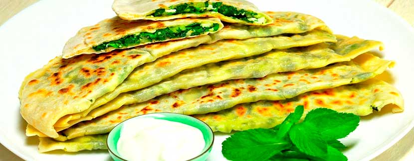 Гутабы с зеленью Азербайджанские лепешки